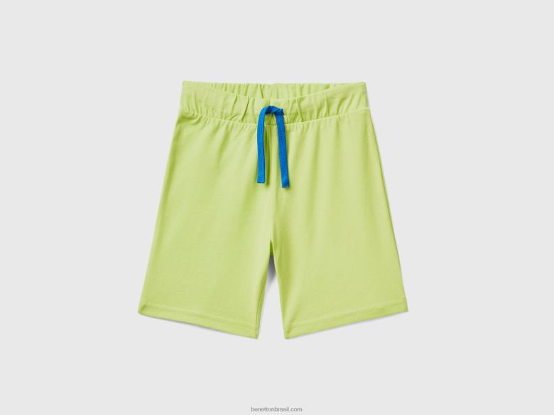 crianças bermudas em jersey Benetton R8L4P2357 verde neon