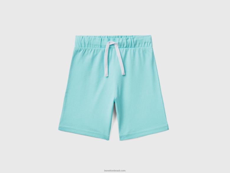 crianças bermudas em jersey Benetton R8L4P2358 céu azul