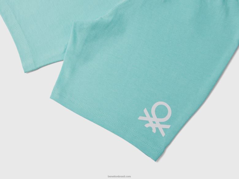 crianças bermudas em jersey Benetton R8L4P2358 céu azul