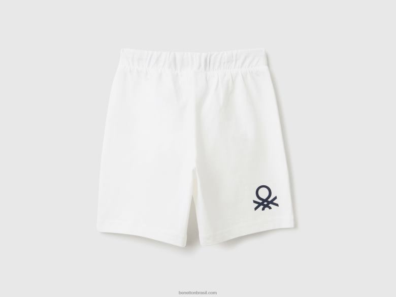 crianças bermudas em jersey Benetton R8L4P2362 branco