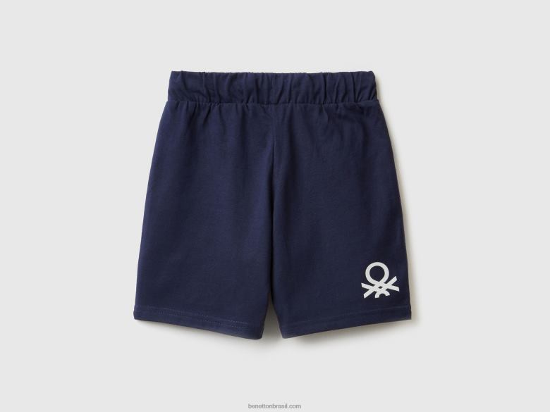 crianças bermudas em jersey Benetton R8L4P2370 azul escuro