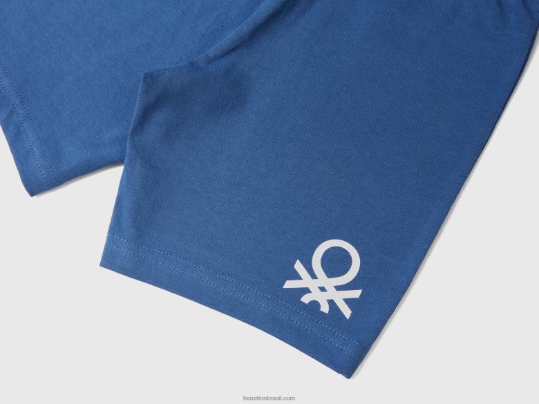 crianças bermudas em jersey Benetton R8L4P2393 azul