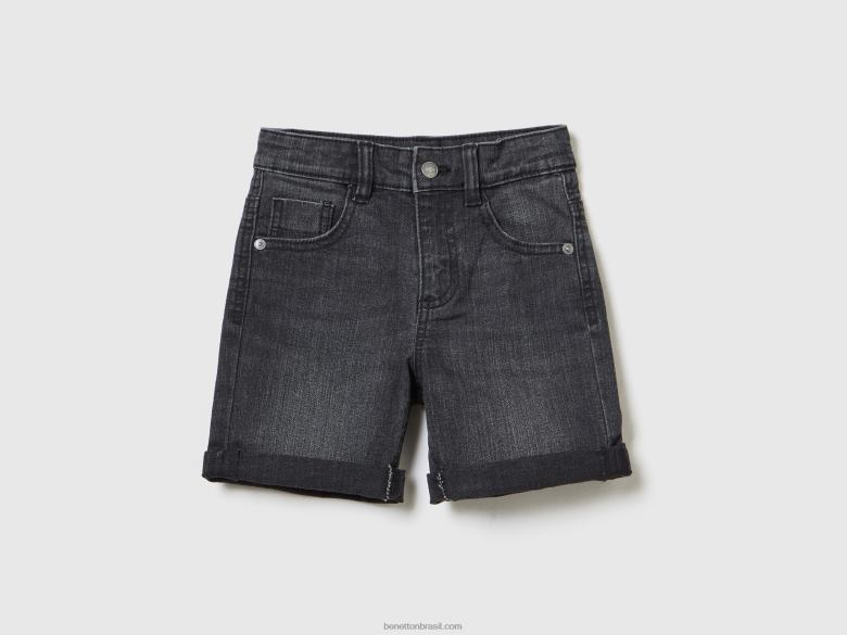 crianças bermudas jeans "eco-recycle" Benetton R8L4P5165 preto