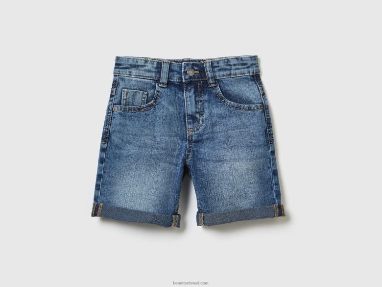 crianças bermudas jeans "eco-recycle" Benetton R8L4P5177 azul