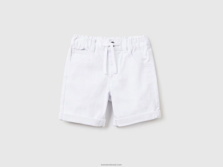 crianças bermudas slim fit Benetton R8L4P2349 branco