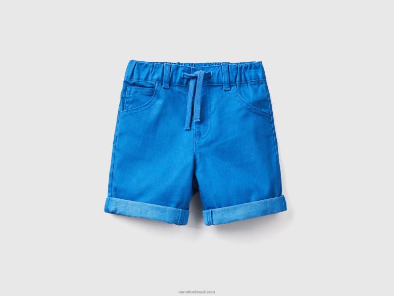 crianças bermudas slim fit Benetton R8L4P2384 azul claro