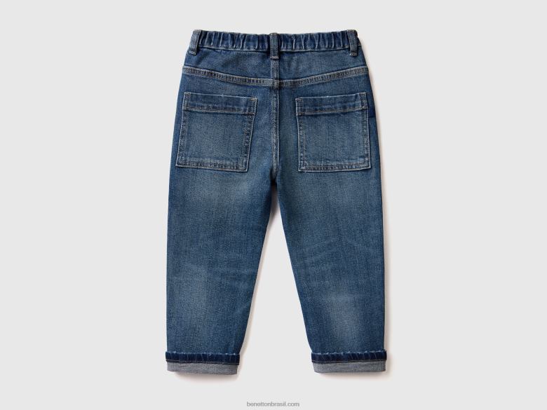 crianças jeans largos Benetton R8L4P2361 azul