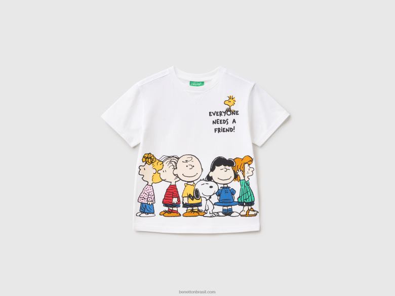 crianças camiseta manga curta amendoim Benetton R8L4P2223 branco