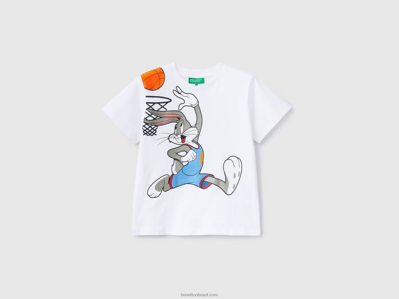 crianças camiseta space jam manga curta Benetton R8L4P2222 branco