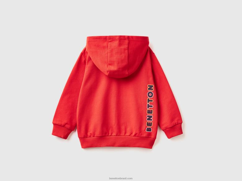 crianças moletom com logo Benetton R8L4P2247 vermelho