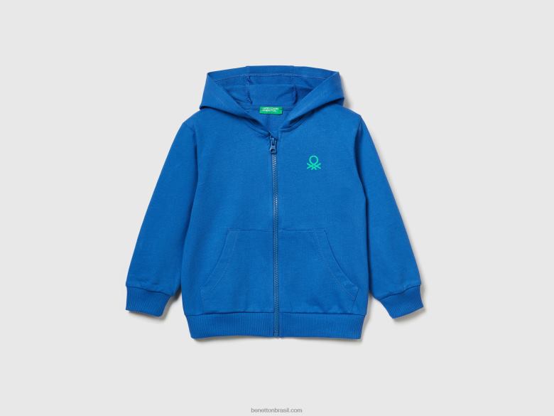 crianças moletom com logo Benetton R8L4P2258 azul claro