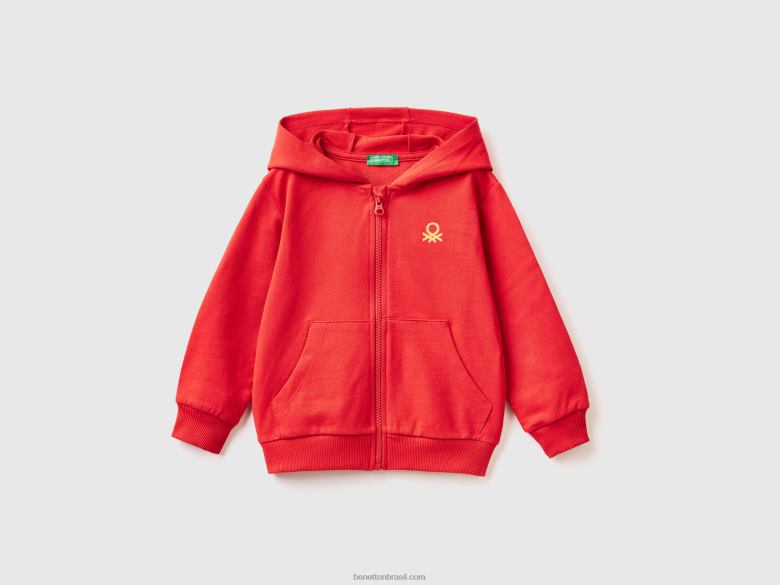 crianças moletom com logo Benetton R8L4P5094 vermelho