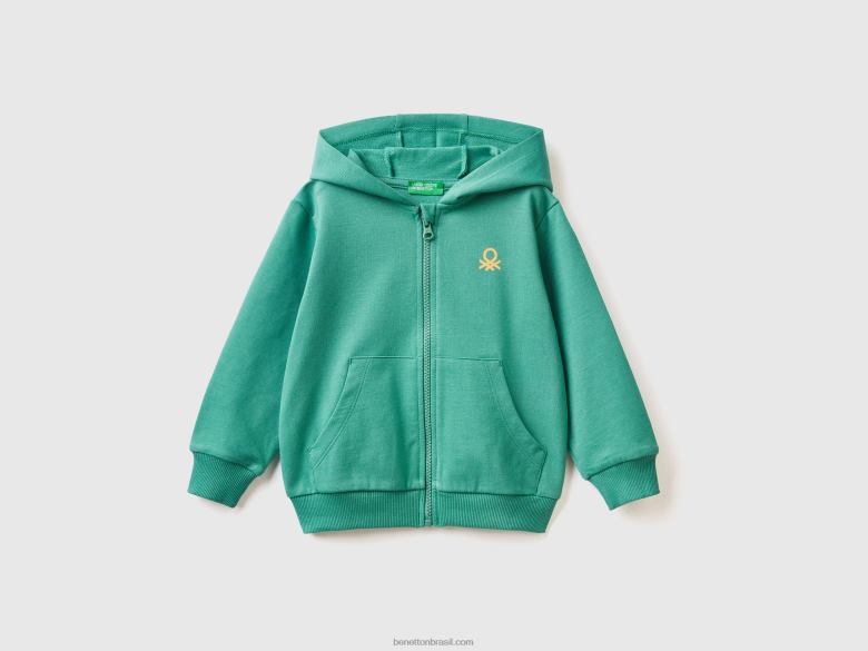 crianças moletom com logo Benetton R8L4P5096 verde escuro