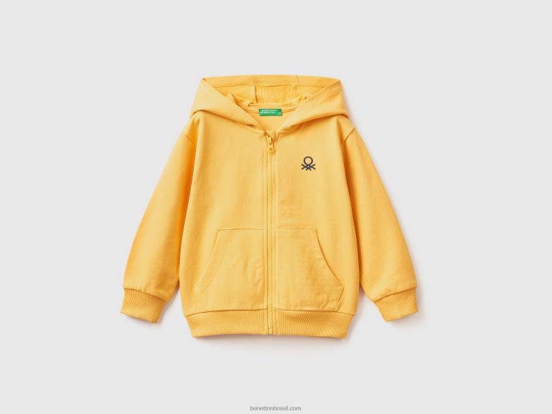 crianças moletom com logo Benetton R8L4P5109 amarelo