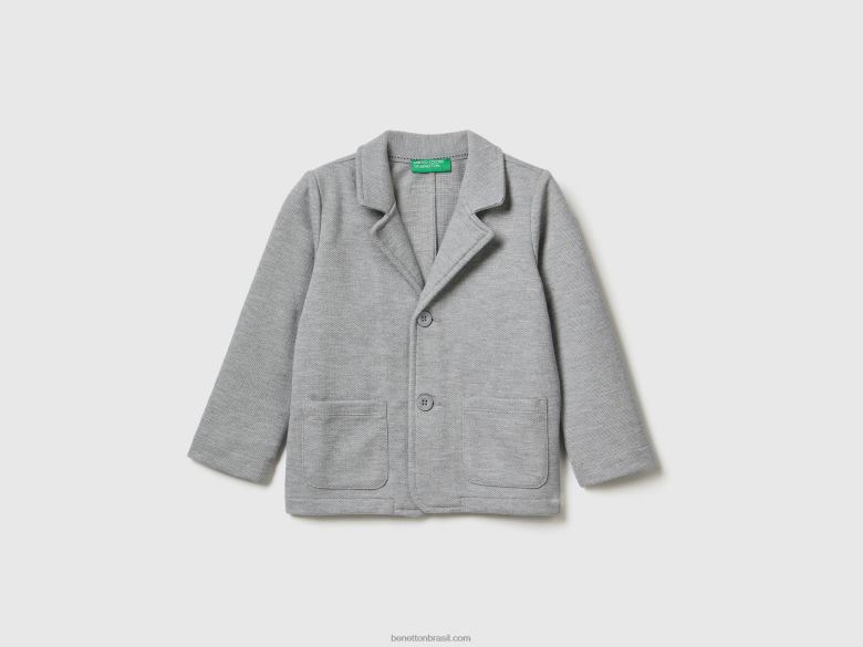 crianças blazer de suor com bolsos Benetton R8L4P5008 cinza claro