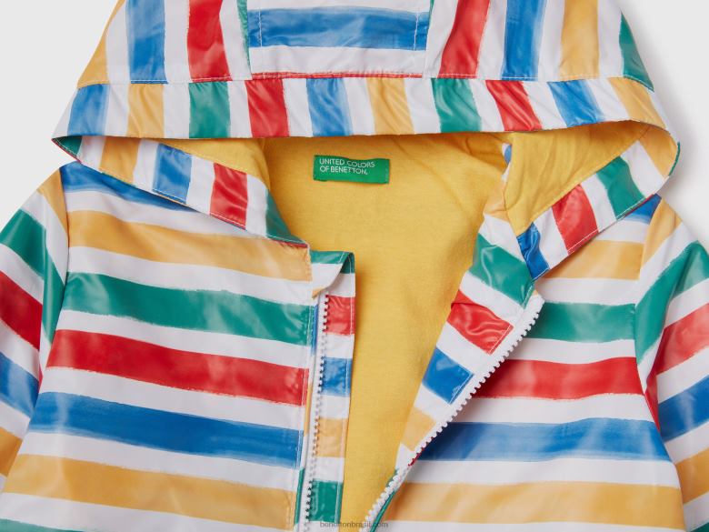 crianças jaqueta leve com capuz Benetton R8L4P5002 multicolorido