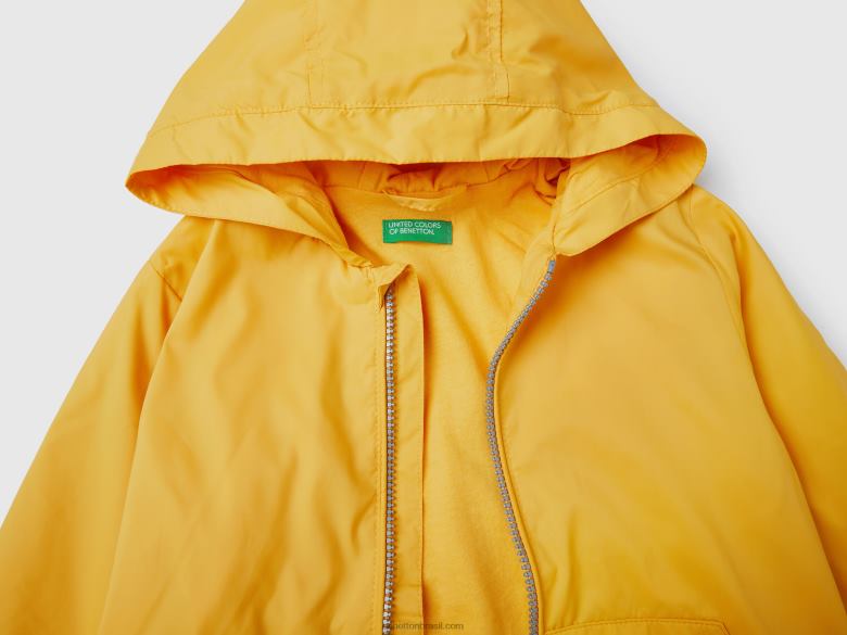 crianças jaqueta leve com capuz Benetton R8L4P5009 amarelo
