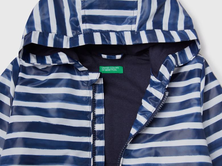 crianças jaqueta leve com capuz Benetton R8L4P5019 azul