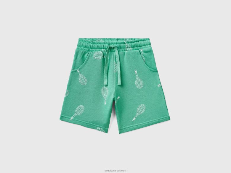 crianças bermudas de suor estampadas Benetton R8L4P2327 verde