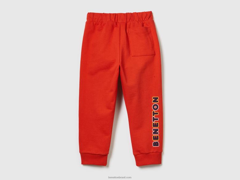 crianças calça de moletom com cordão Benetton R8L4P2338 vermelho