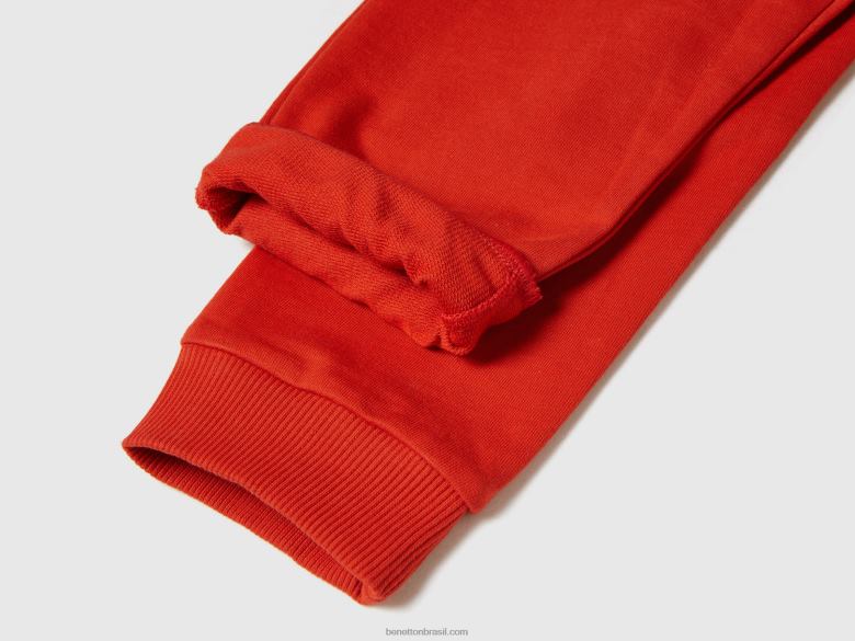 crianças calça de moletom com cordão Benetton R8L4P2338 vermelho