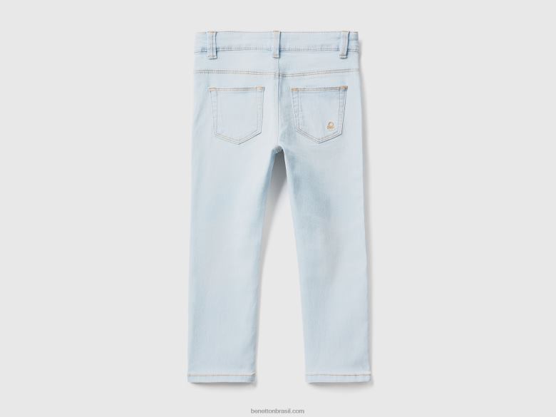 crianças jeans slim fit de cinco bolsos Benetton R8L4P5727 céu azul
