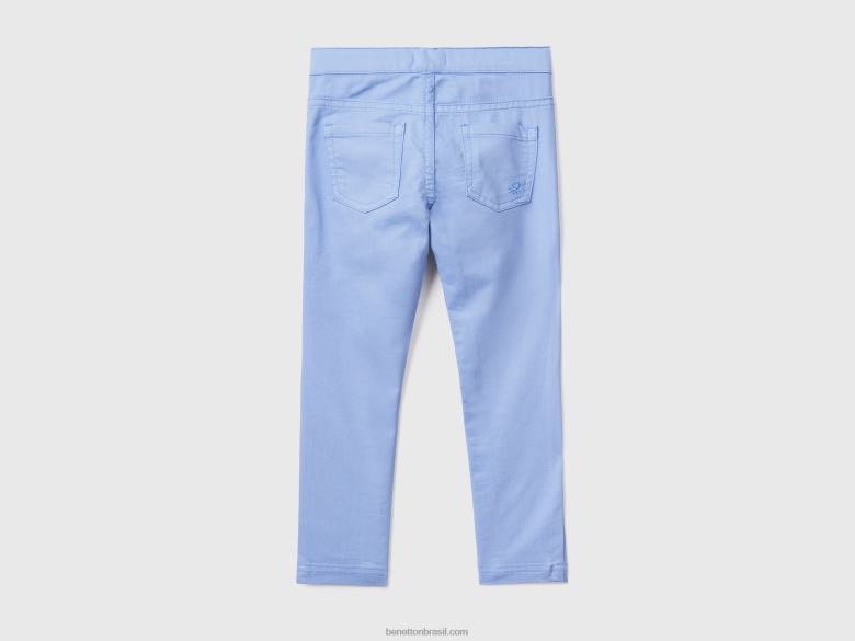 crianças jeggings em mistura de algodão elástico Benetton R8L4P5720 pervinca