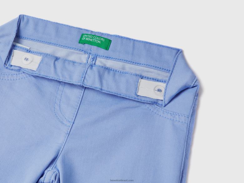 crianças jeggings em mistura de algodão elástico Benetton R8L4P5720 pervinca