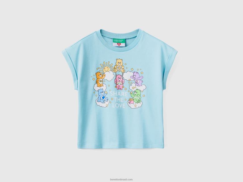 crianças camiseta com estampa de ursinhos carinhosos Benetton R8L4P2864 aqua