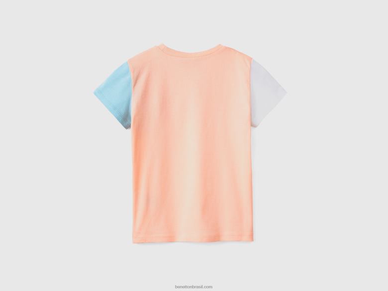 crianças t-shirt care bears color block Benetton R8L4P5585 Rosa suave