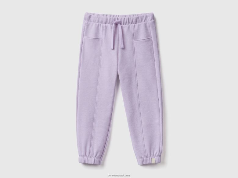 crianças jogger em tecido reciclado Benetton R8L4P3022 lilás