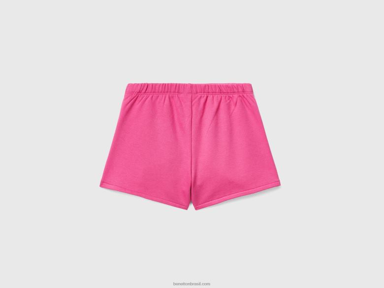 crianças short curto Benetton R8L4P5731 fúcsia