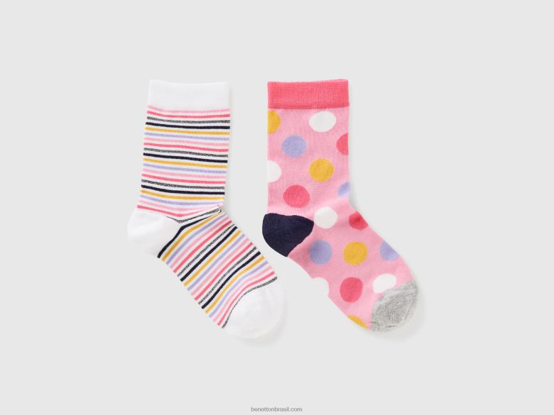 crianças conjunto de meias estampadas Benetton R8L4P2730 multicolorido