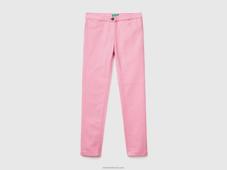 crianças calças super skinny Benetton R8L4P2649 rosa