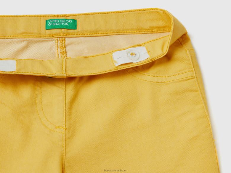 crianças calças super skinny Benetton R8L4P2674 amarelo