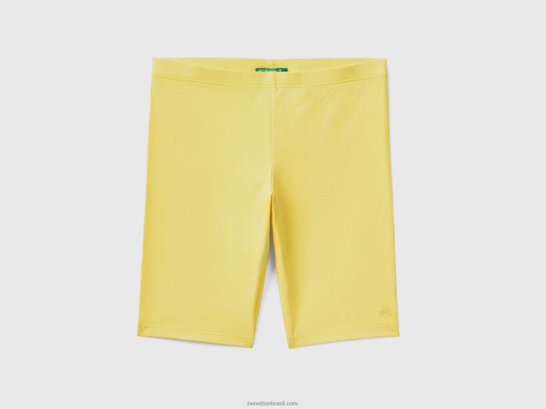 crianças shorts em algodão elástico Benetton R8L4P2656 amarelo