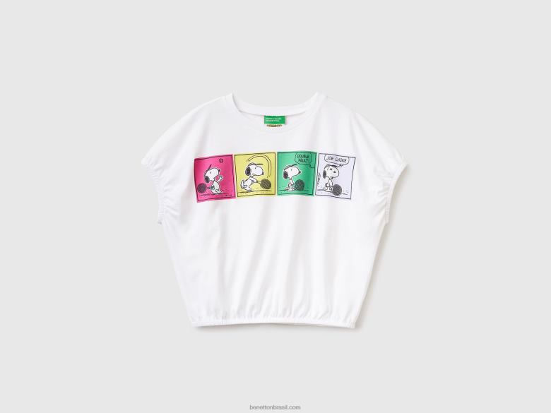 crianças camiseta boxy fit amendoins Benetton R8L4P2460 branco