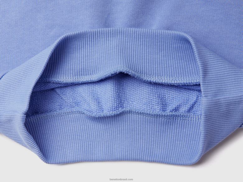 crianças moletom cropped color block Benetton R8L4P2529 pervinca