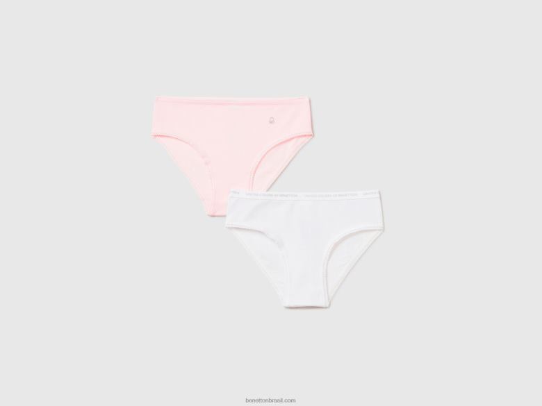crianças duas cuecas em algodão elástico Benetton R8L4P5519 multicolorido