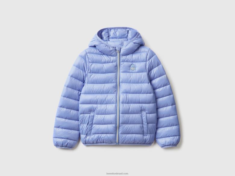 crianças jaqueta puffer com capuz Benetton R8L4P5186 pervinca