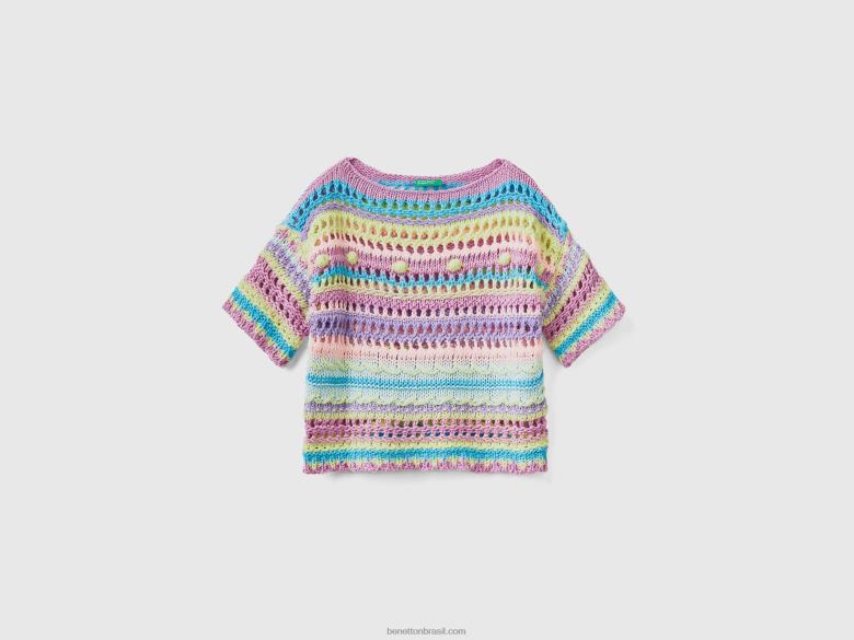 crianças suéter com tricot Benetton R8L4P3426 lilás