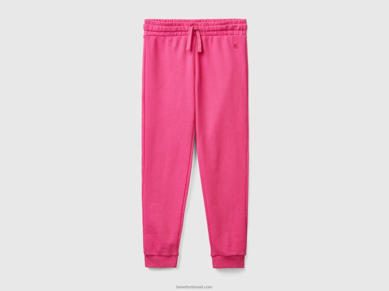 crianças calça de moletom com logotipo Benetton R8L4P2625 fúcsia