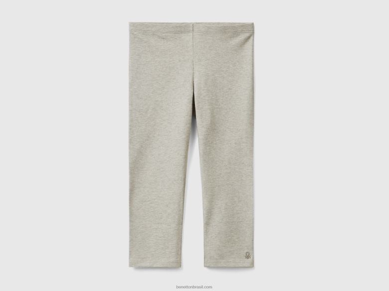 crianças Leggings 3/4 em algodão elástico Benetton R8L4P5403 cinza claro