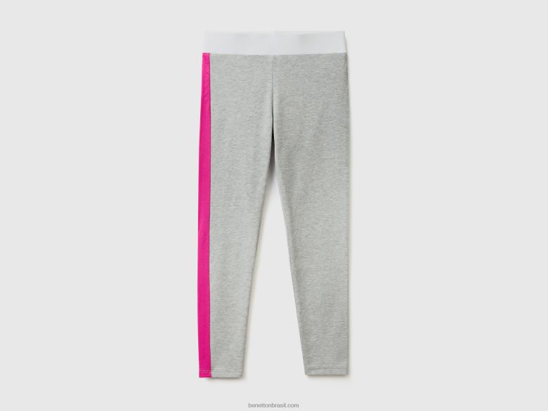 crianças legging color block Benetton R8L4P2587 cinza claro