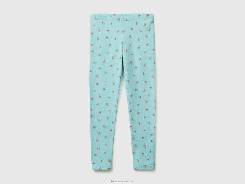 crianças legging com estampa estampada Benetton R8L4P2603 aqua