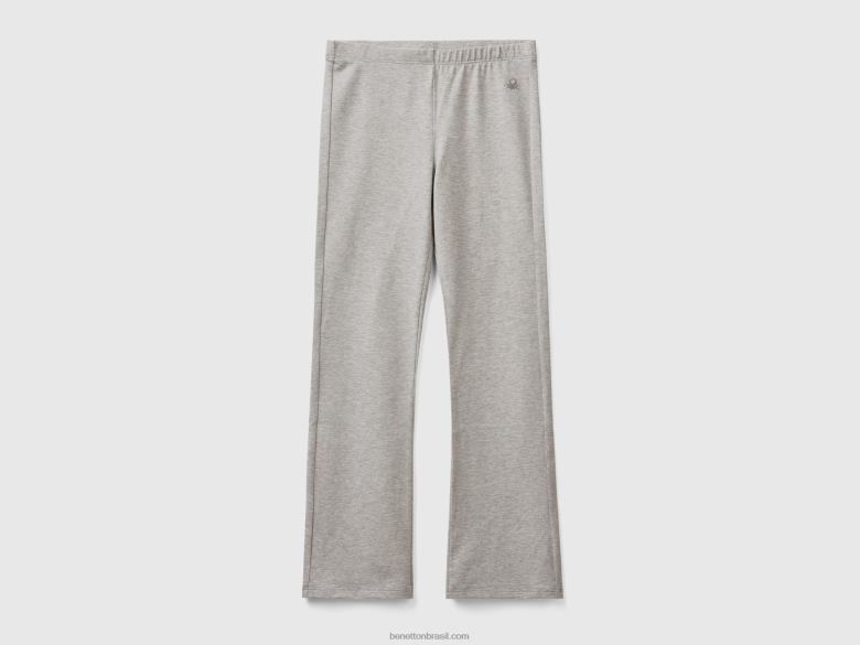 crianças leggings flare em algodão elástico Benetton R8L4P2581 cinza claro