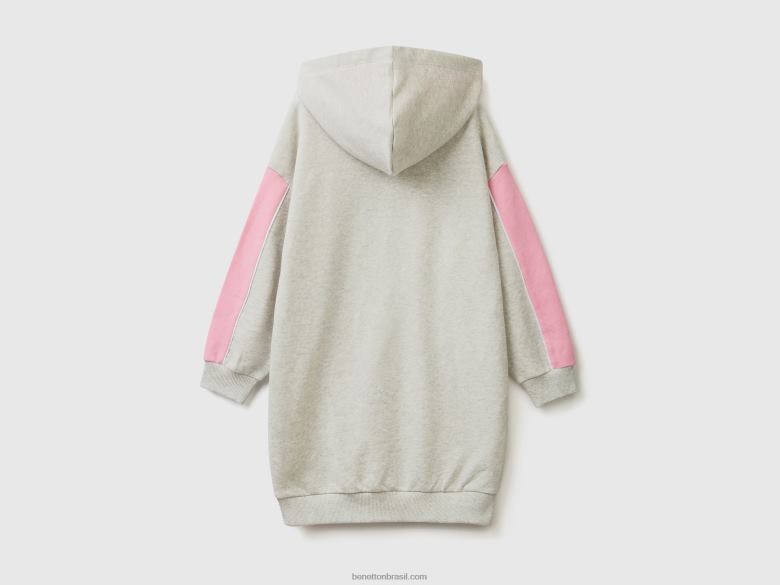 crianças vestido moletom midi Benetton R8L4P2574 cinza claro