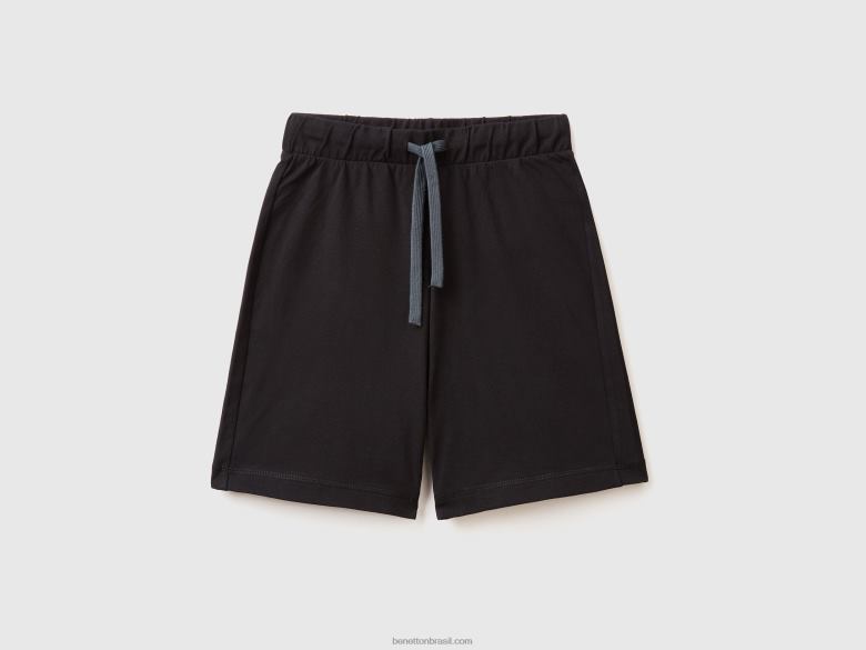 crianças bermudas 100% algodão Benetton R8L4P1957 preto