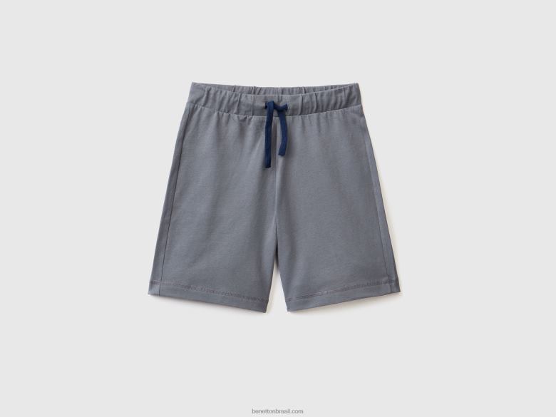 crianças bermudas 100% algodão Benetton R8L4P1987 cinza