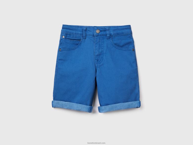 crianças bermudas slim fit Benetton R8L4P1961 azul claro